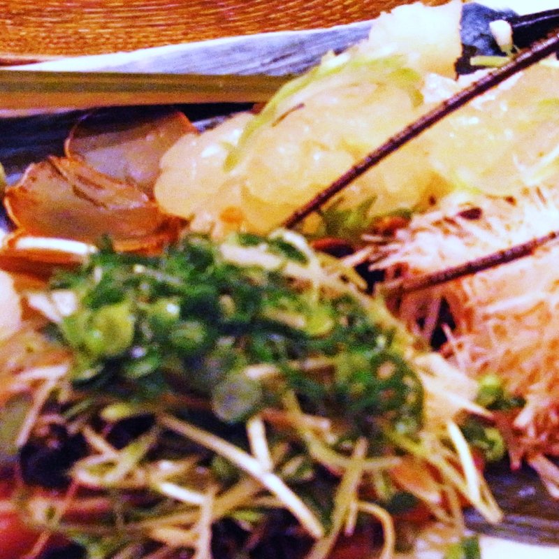 伊勢海老とカツオの刺身(妙見温泉石原荘・レストラン石蔵)