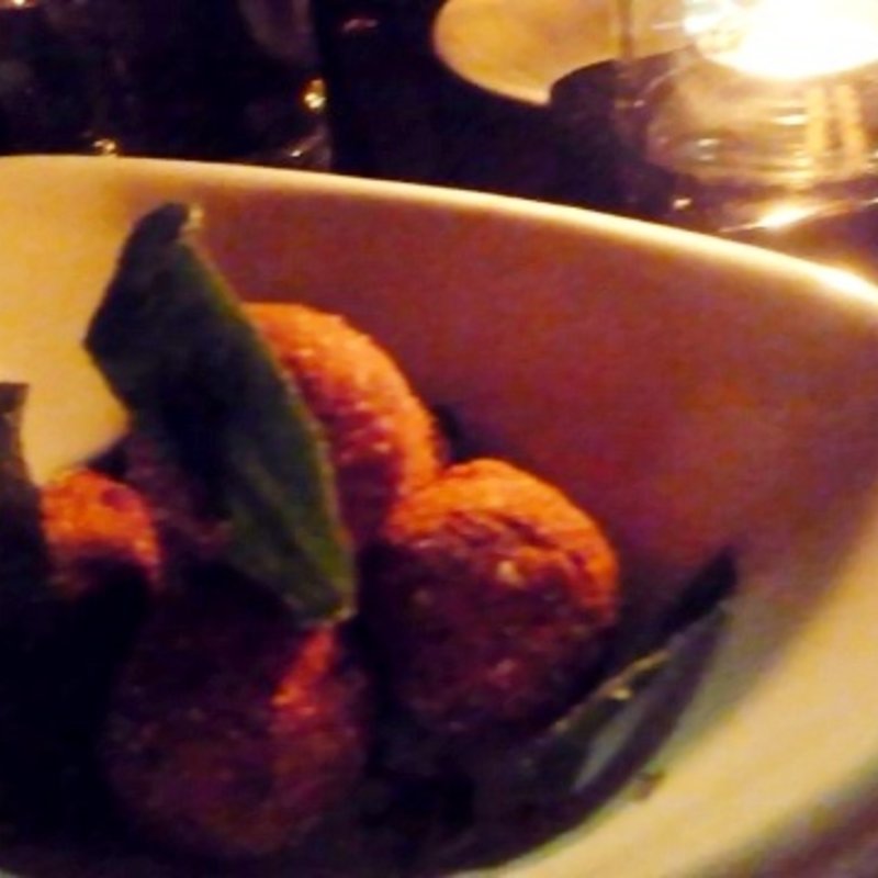 Pumpkin and goat cheese Croquetas (Casa Mono)