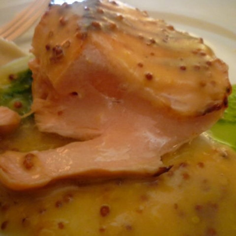 Organic salmon, Indian grapefruit, parsnip purée(Bouley Restaurant)