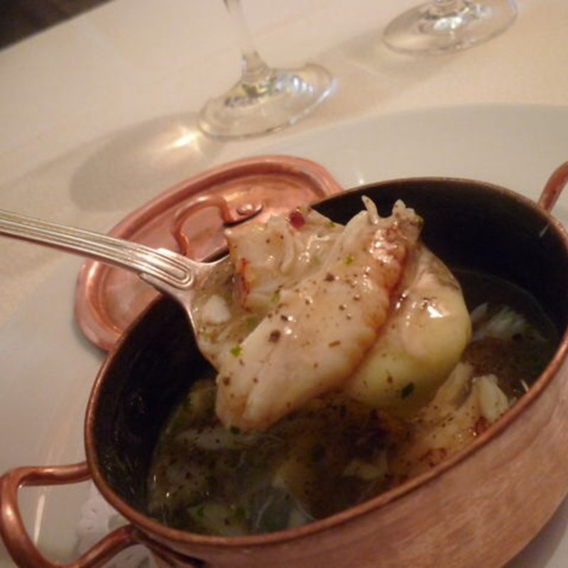 Porcini flan,Alaska live crab, black truffle(Bouley Restaurant)