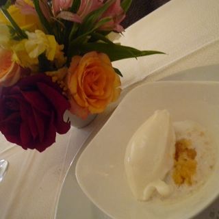 Coconut sorbet soup(Bouley Restaurant)