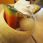 Ice cream in a coconut