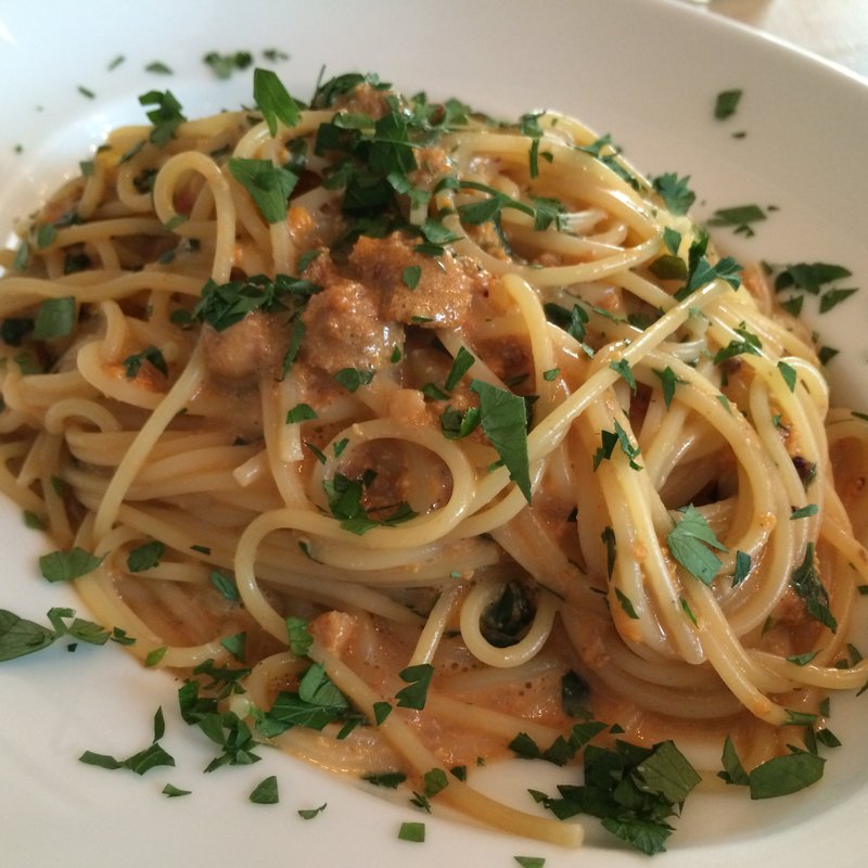 濃厚なウニのスパゲッティーニ(イタリアーナ エノテカ ドォーロ)