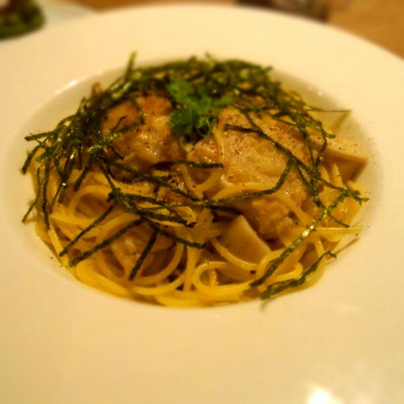 鶏とエリンギの和風醤油パスタ(ブランカフェ)