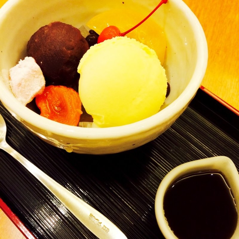 クリーム白玉あんみつ (銀座立田野 銀座本店)