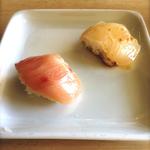 Yellowtail & Halibut nigiri
