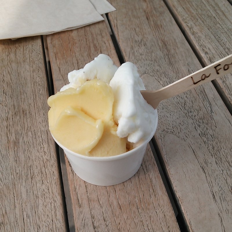 自家農園で取れたフルーツのジェラート(La fonte)