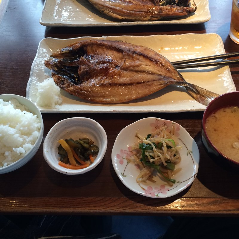 大アジ開き定食(青玄海)