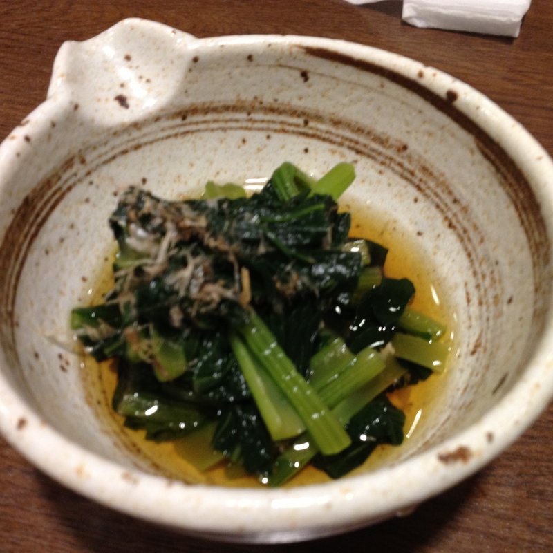 青菜の煮浸し(手打そば しながわ翁)