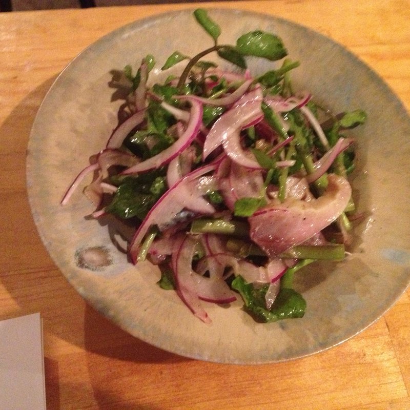 しめ鯖とクレソンのセビーチェ(オーツキ食堂)