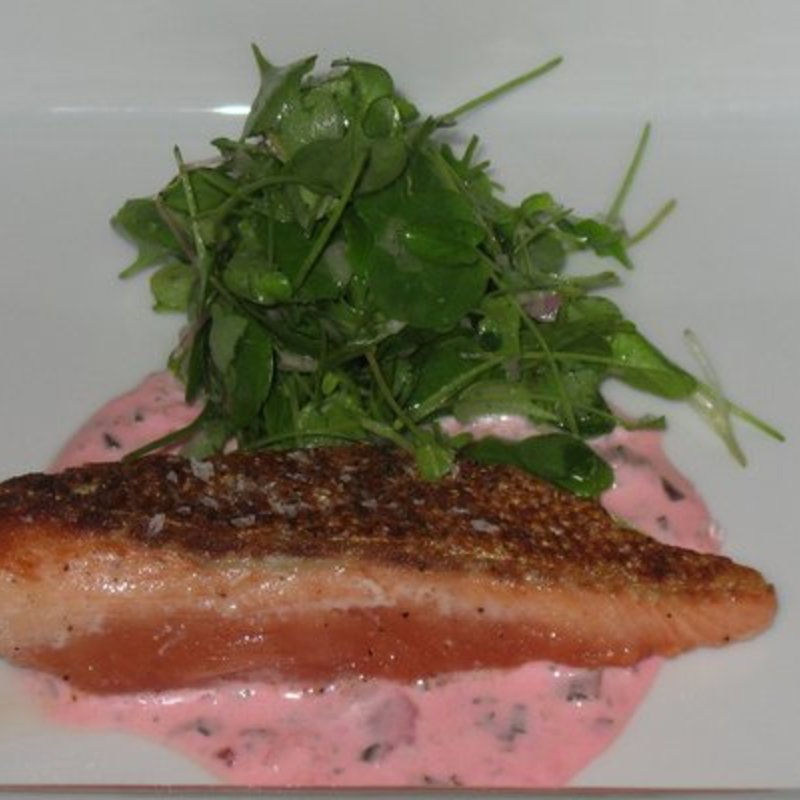 Sockeye Salmon with Microgreen(Morimoto)