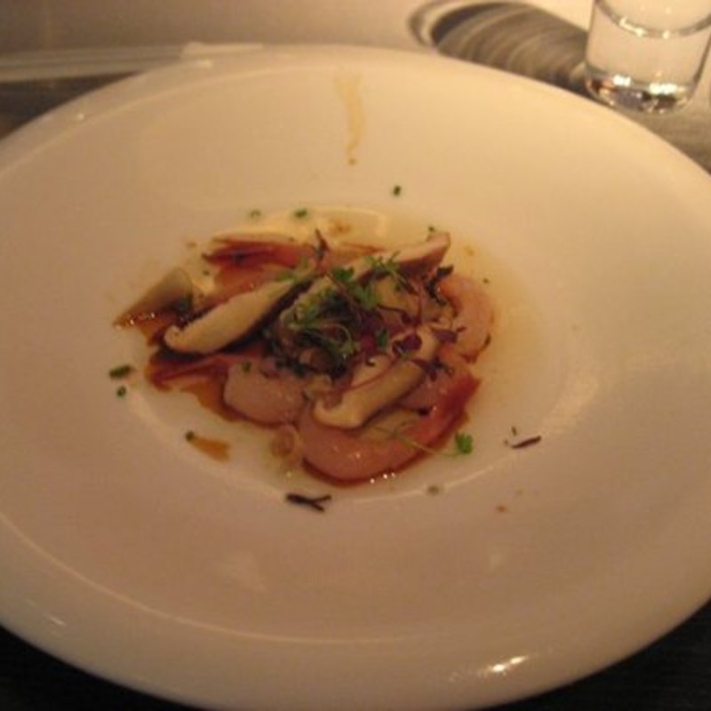 Sweet shrimp & mushroom's with hot oil(Morimoto)