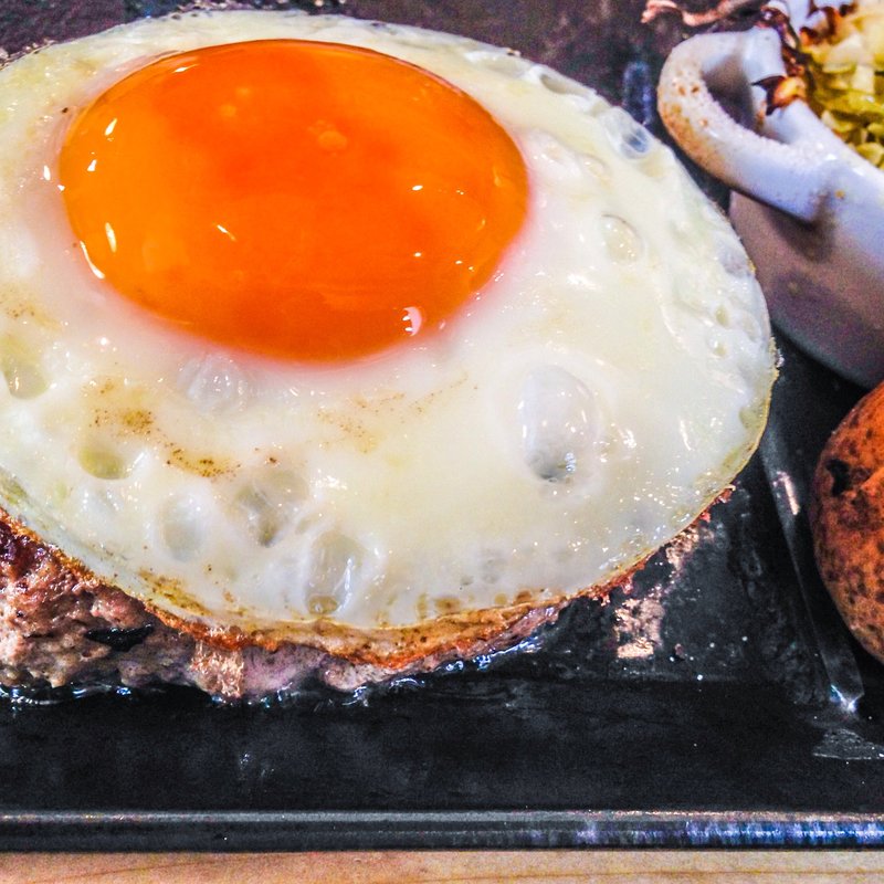 ランチレアハンバーグAセット(お惣菜と煎餅もんじゃ さとう)