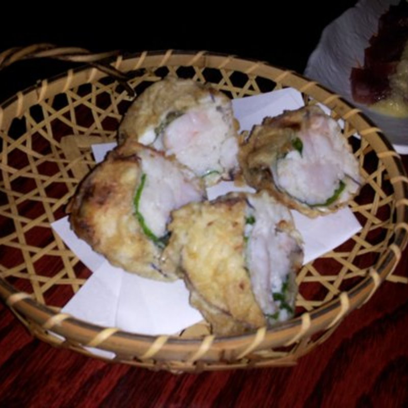 Shrimp & cod wrapped in eggplant(ZENKICHI)