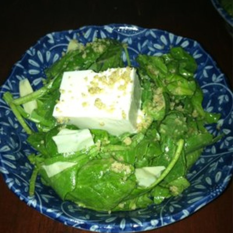 homemade tofu salad in ginger peanut and sesame dressing(ZENKICHI)