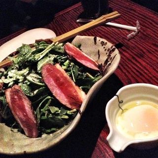 Warm duck salad with poached egg(ZENKICHI)