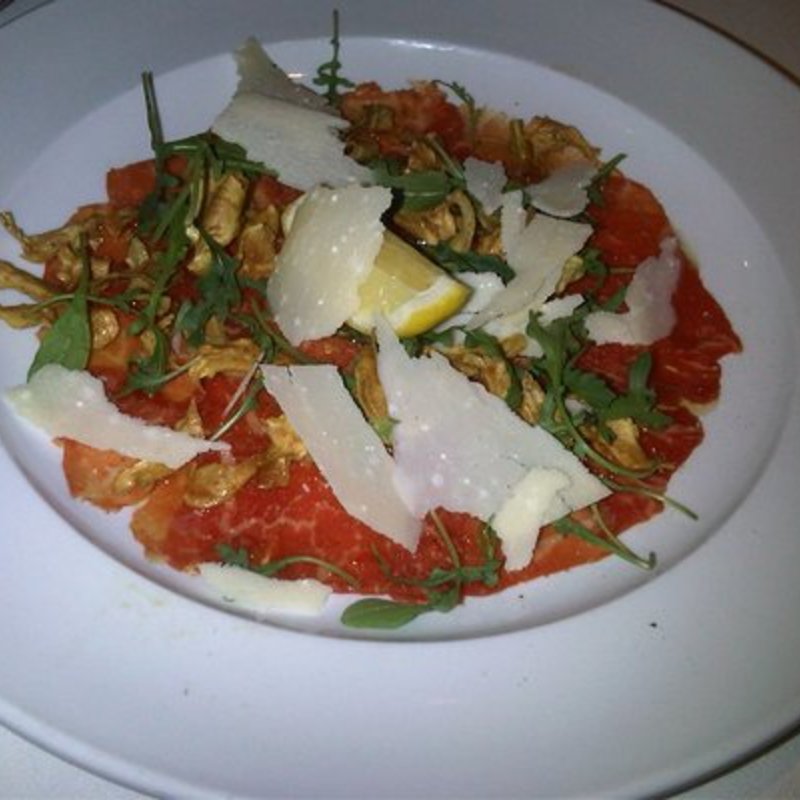 Sirloin Beef Carpaccio, with cripsy artichokes, rocket arugula and parmigiano reggiano(Union Square Cafe)