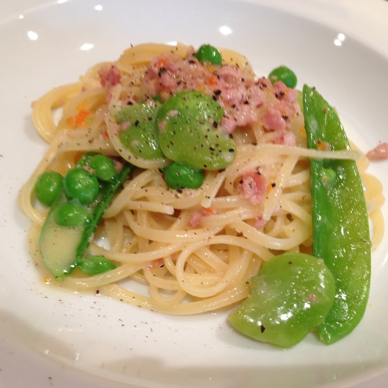 桜えびと春キャベツのパスタ(ISOLINA)