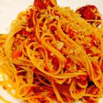 Pasta with Swordfish Meatballs & Spicy Tomato Sauce