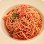 Chilean sea bass ragu, capers, shredded zucchini, spicy tomato sauce