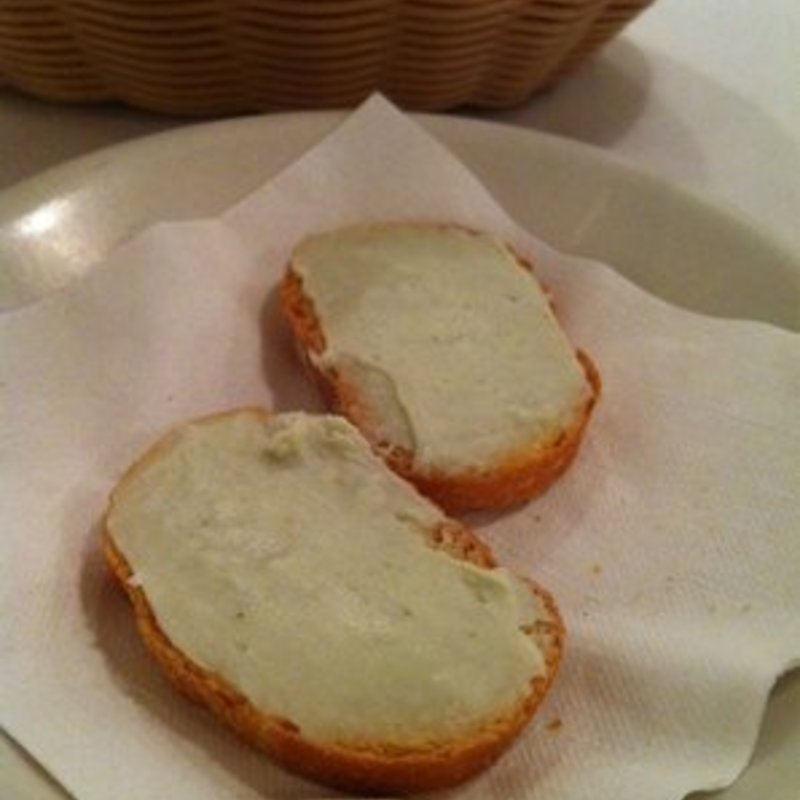 Complimentary cheese spread on toast(Basta Pasta)