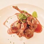 Roasted quail with eggplant caviar