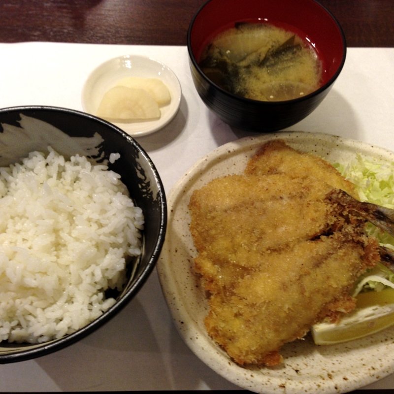 アジフライ定食(大雄ラーメン 入江町店)