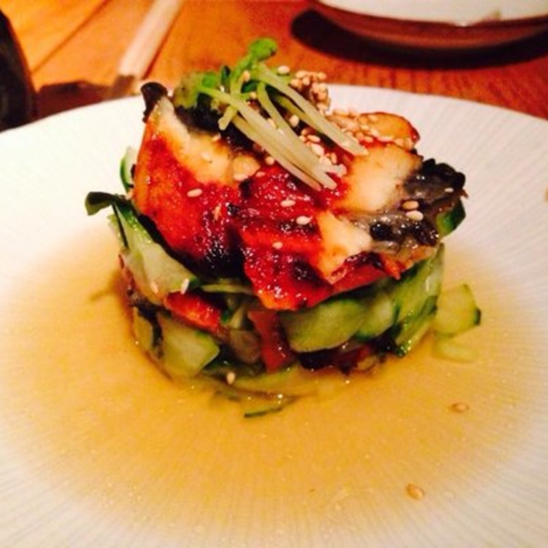 Uzaku (grilled eel with thin cucumber slices and seaweed)(SAKAGURA)