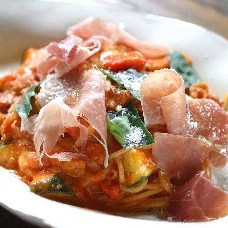 たっぷり夏野菜とモッツァレラのトマトパスタ(かぼ茶庵 )