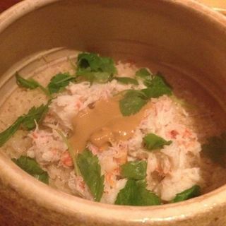 Piping hot snow crab rice with crab butter(SAKAGURA)