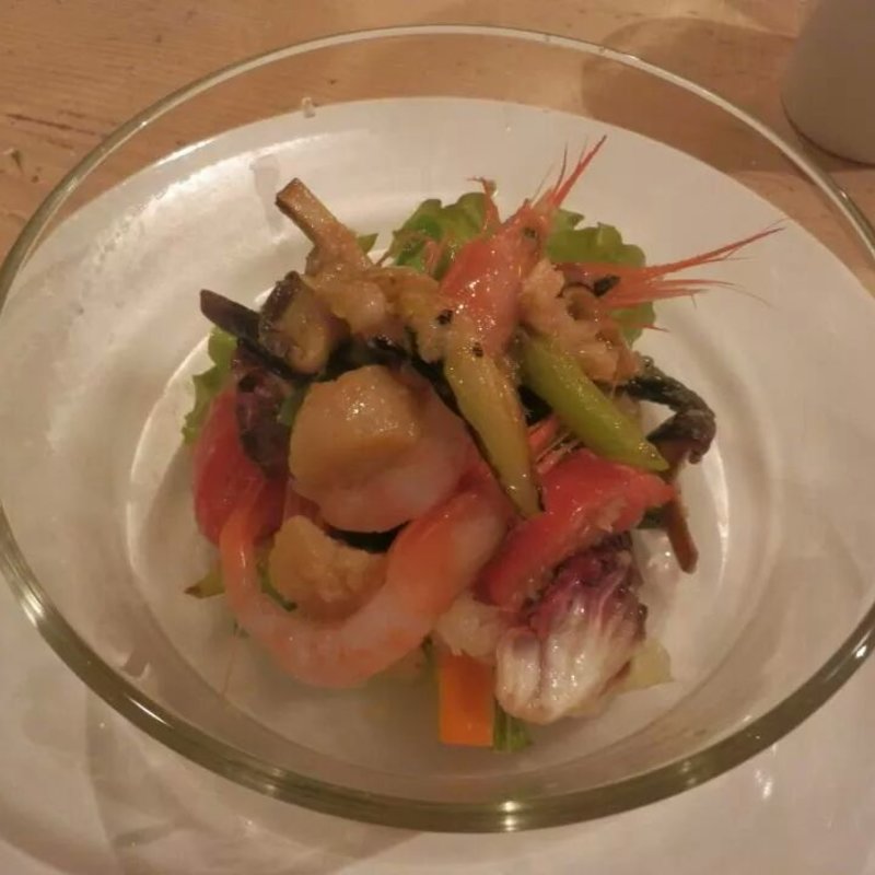 あまえびのカルパッチョ風(ラクルヴァ)