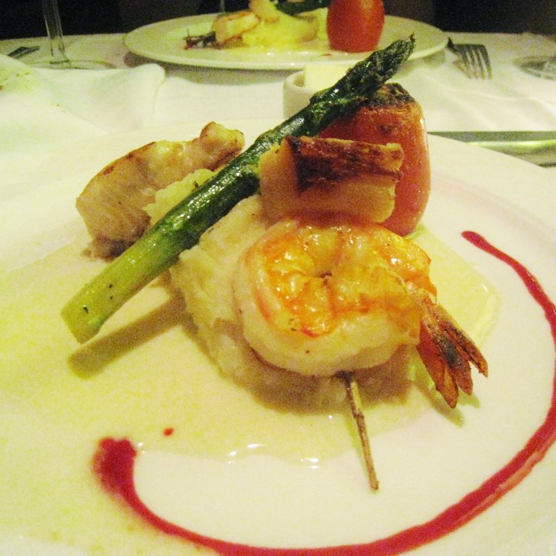 “OLD MAN AND THE SEAFOOD BROCHETTE”(The Cannery Restaurant)