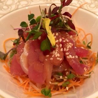 Tuna, salmon, yellowtail salad(Megu)