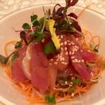 Tuna, salmon, yellowtail salad