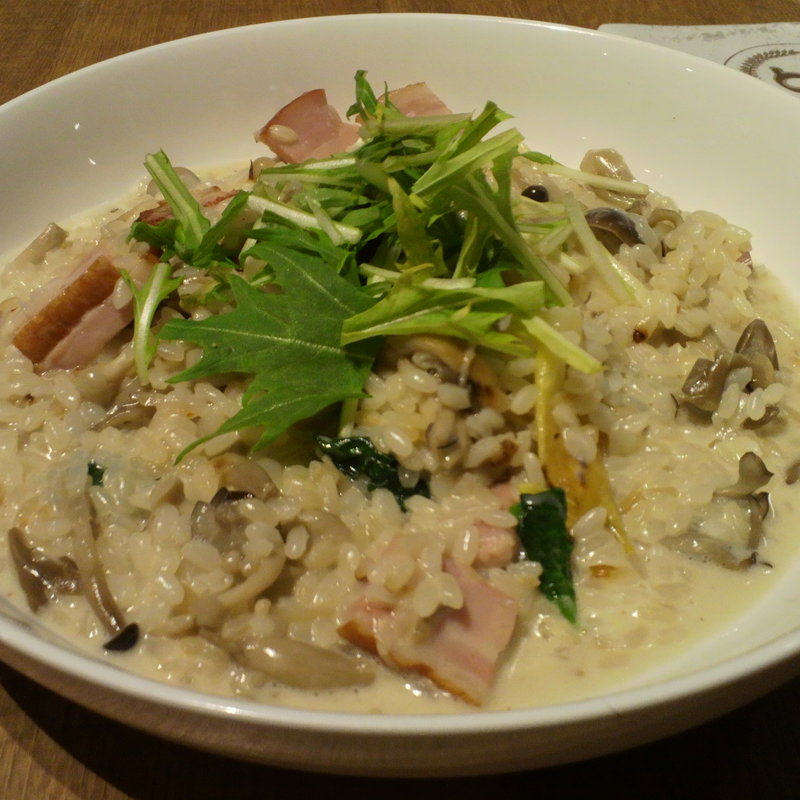 厚切りベーコンと色々きのこのクリームリゾット(リゾッテリア･ガク ヒラギシ （Risotteria.GAKU hiragishi）)