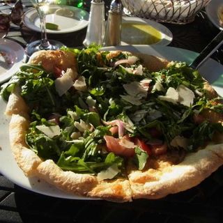 Arugula Salad, Sliced Tomatoes shaved(Harvest On Hudson)