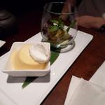 Mango pudding and green tea parfait(Cha-An)