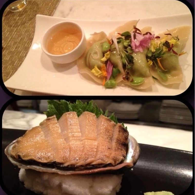 アワビ&蒸し餃子(MOMOYA)