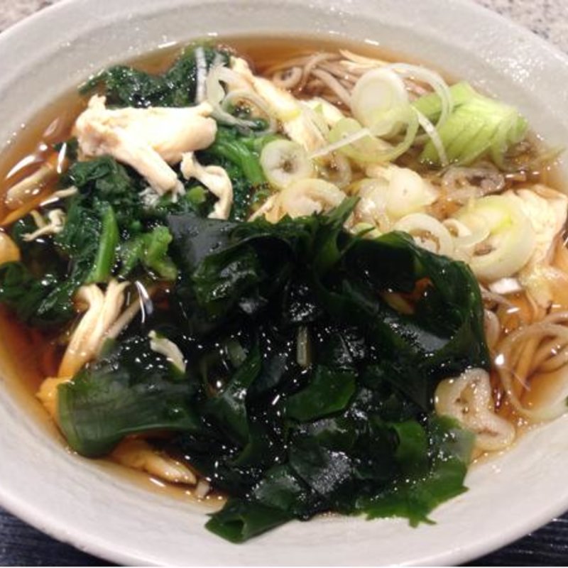 柚子、鶏、ほうれん草のそば(名代 富士そば 八重洲口店 )