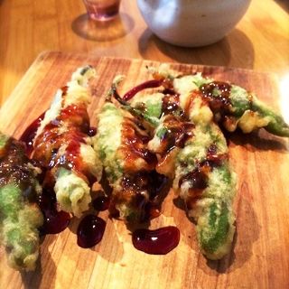 shishito tempura stuffed spicy tuna with sweet soy (Osawa)