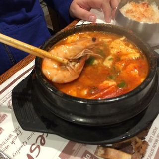 Spicey Tofu Seafood beef soup(So Kong Dong Restaurant)