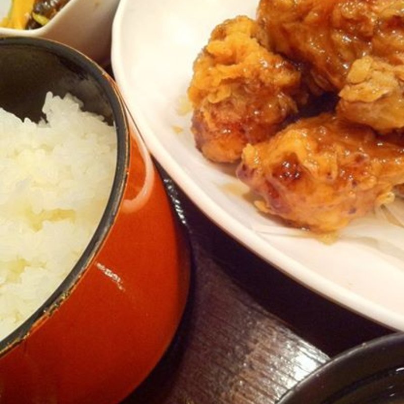 黒酢とり唐揚定食(品川23号そば店 （【旧店名】常盤軒）)