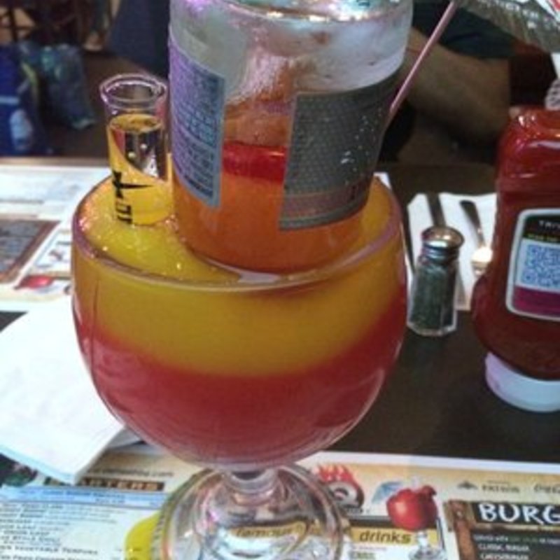 Texas Sized Bahama Mama with Pink Moscato(DALLAS BBQ)