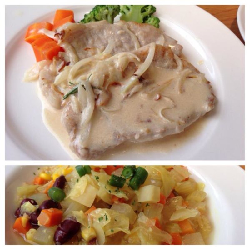 豚ロースのソテー香草クリームソース(今夜もワイン)