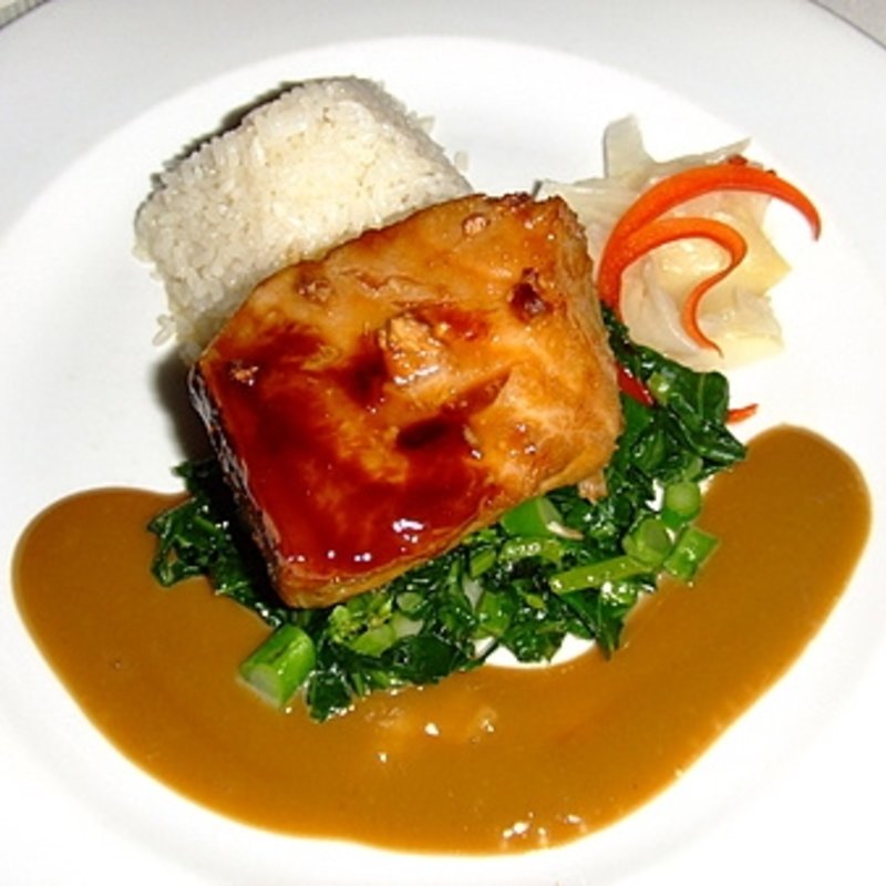 Ginger-Soy Lacquered Chilean Sea Bass(Blue Water Grill)
