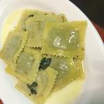 Spinach and Bacon ravioli