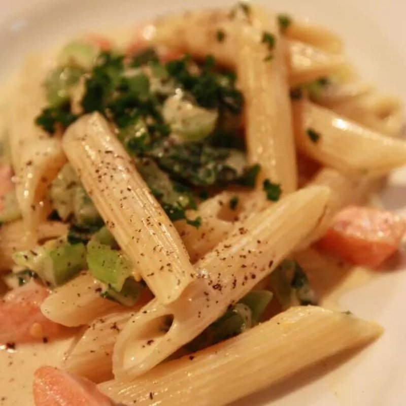 アオシマスと小松菜のカルボナーラ(AGカフェ （AG cafe）)