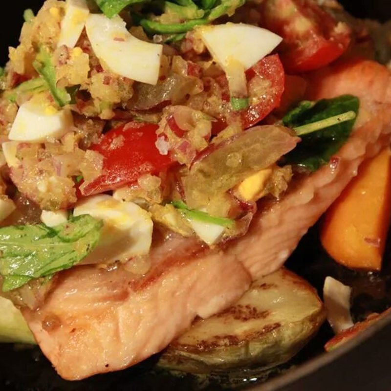 ヤシオマスと季節の蒸し焼き(AGカフェ （AG cafe）)