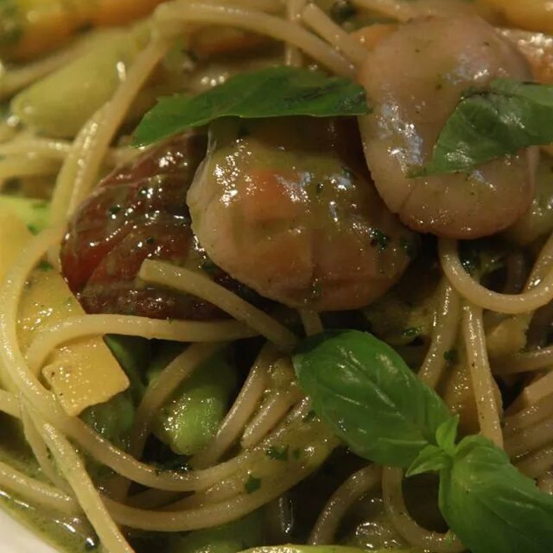 帆立とアスパラとジャガイモのジェノベーゼ(AGカフェ （AG cafe）)