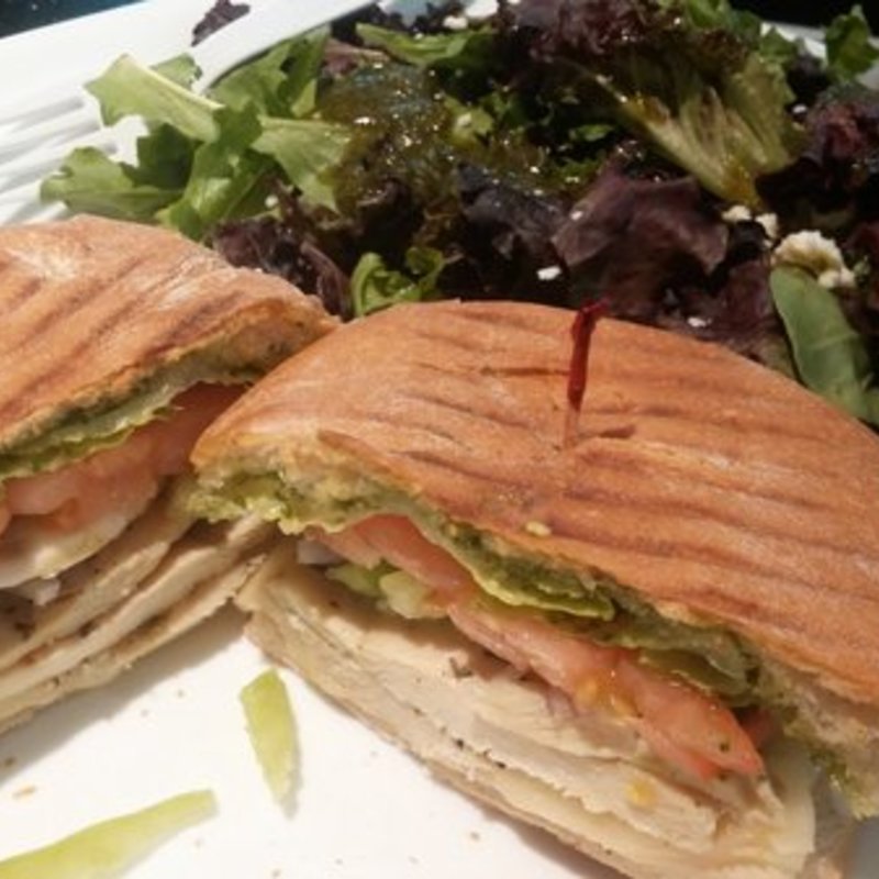 Chicken pesto panini (Orange Street Deli & Cafe)